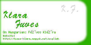 klara fuves business card